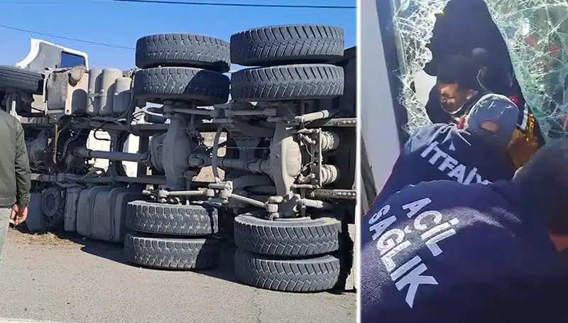 Virajı Alamayan Kamyonun Yan Yattığı Kaza Şoku: Olay Anı ve İlk Bilgiler