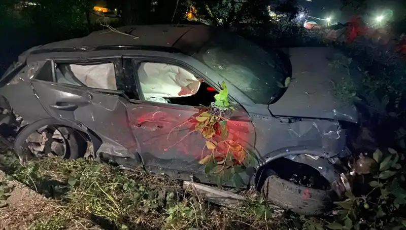 Alkollü Sürücünün Takla Attığı Kazada Araç Hurda Yığınına Döndü