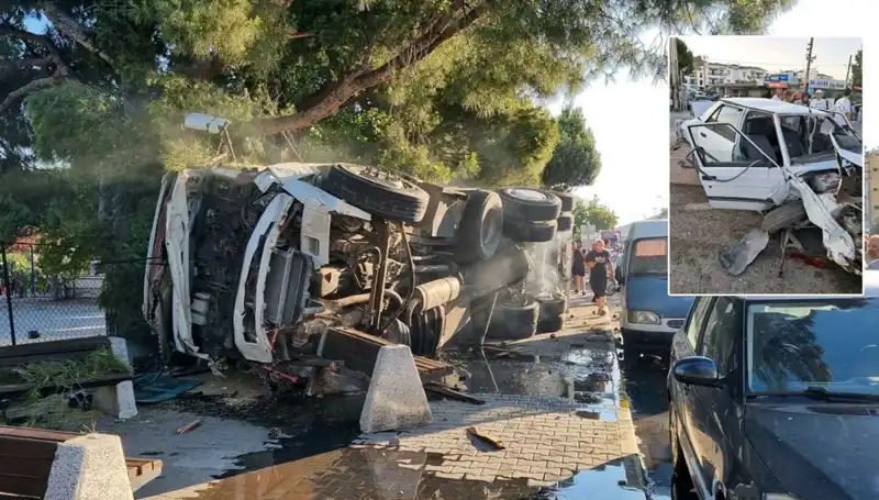 Freni Patlayan Kamyon, Trafikte Dehşet Saçtı: Otomobiller Halkaya Dönüştü!